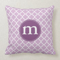 Elegant Purple Moroccan Quatrefoil Personalized pillows