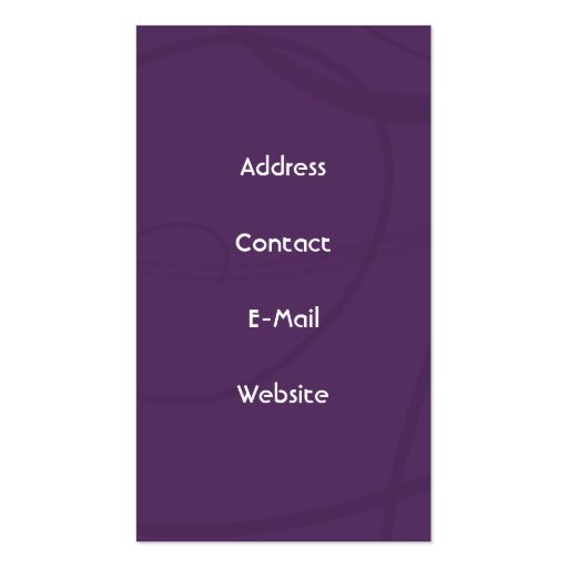 elegant purple paw print pet care Business Cards (back side)