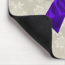 Elegant Purple Ribbon on Lace Mousepad mousepads