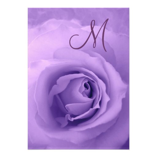 Elegant PURPLE Rose Wedding Invitation