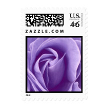 Elegant Purple Rose Wedding Stamp