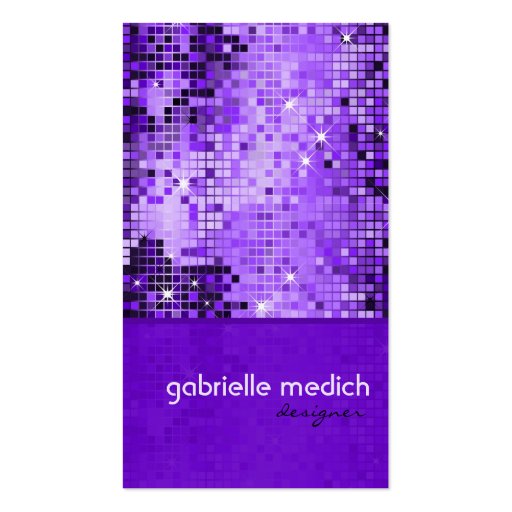Elegant Purple Sequence Glitter Pattern Business Card Template (front side)
