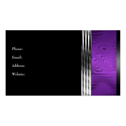 Elegant Purple Silver Black 2 Business Card Templates (back side)