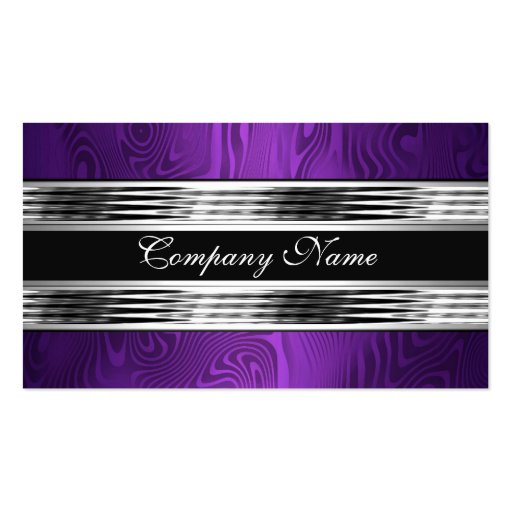 Elegant Purple Silver Black 2 Business Card Templates