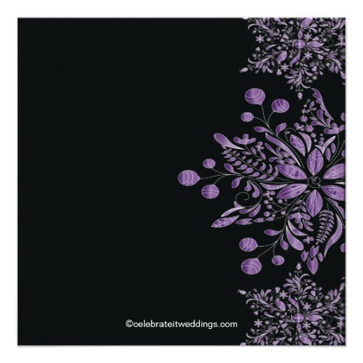 Elegant Purple Snowflakes Winter Bridal Shower Custom Announcement