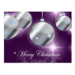 Elegant Purple Sparkle Christmas Post Card