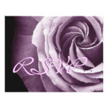 Elegant Purple Sprial Rose RSVP Wedding Custom Invitation