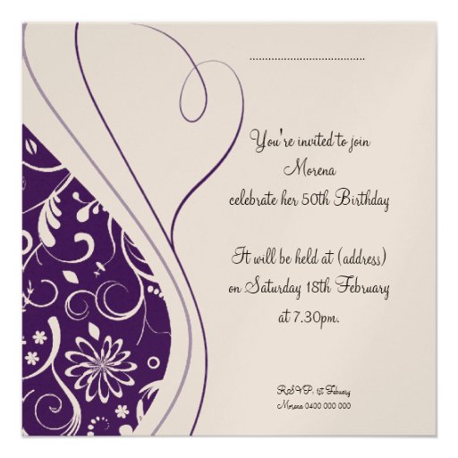 Elegant purple Square Invitation