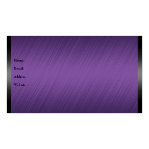 Elegant Purple Stitch with Black Business Card (back side)