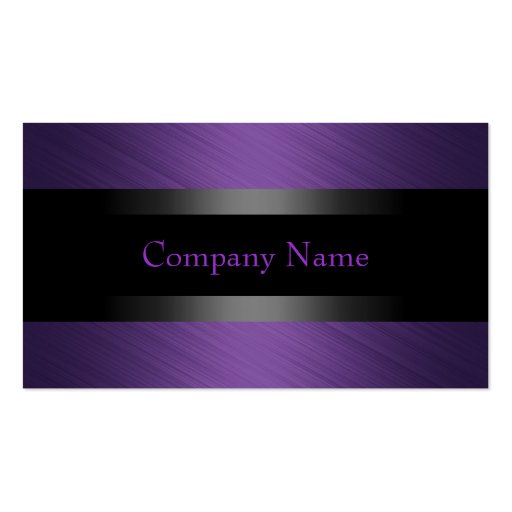 Elegant Purple Stitch with Black Business Card (front side)