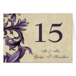 Elegant purple table seating card