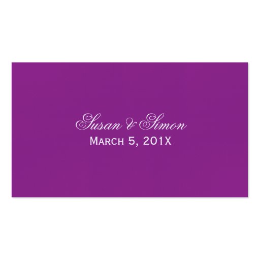 Elegant Purple Table Seating/Place Card Business Cards (back side)
