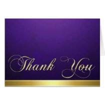 Elegant Purple Texture Modern Gold Thank You Card