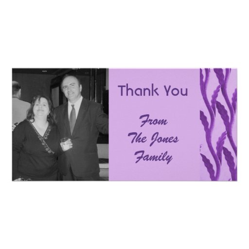 elegant purple Thank You Custom Photo Card