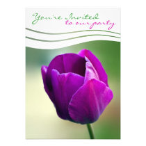 Elegant Purple Tulip Custom Invitation
