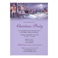 Elegant purple vintage Christmas holiday party Card