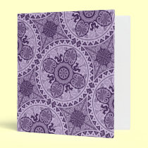 Elegant Purple Vintage Floral Ornament Binder binders