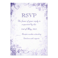 Elegant Purple Vintage Wedding RSVP Card Personalized Invite