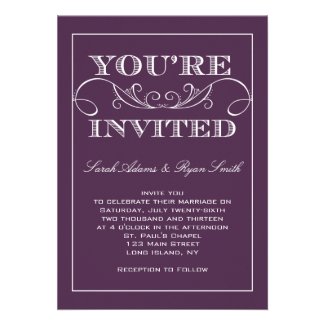 Elegant Purple Wedding Invitations
