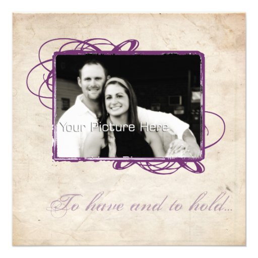 Elegant Purple Wedding Invitation