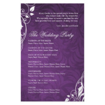 Elegant Purple Wedding Program Flyers
