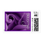 Elegant Purple Wedding Rose Love Stamp