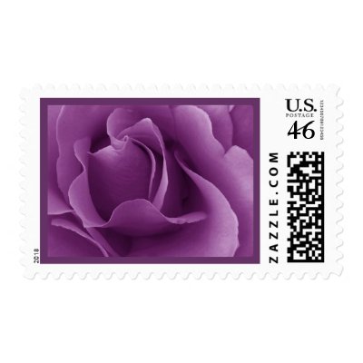 Elegant Purple Wedding Rose Stamp