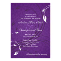Elegant Purple White Floral Wedding Invitation