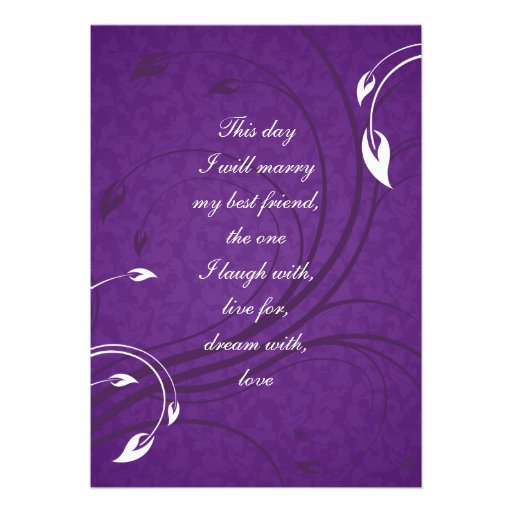 Elegant Purple White Floral Wedding Invitation