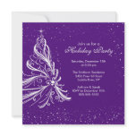 Elegant Purple & White Holiday Party Invitation