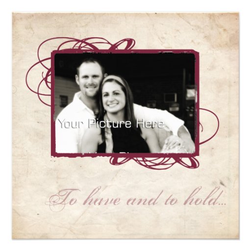 Elegant Purple Wine Wedding Invitation