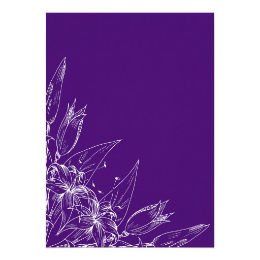 Elegant Purplel Lily Flower Bridal Shower Personalized Invites
