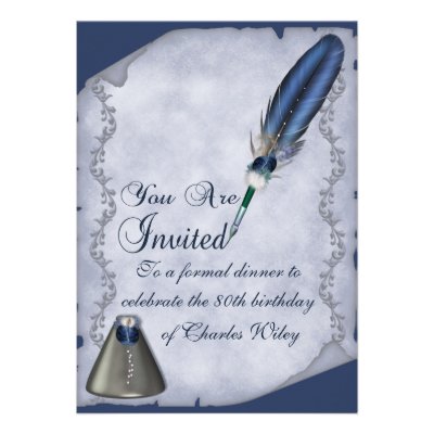 Elegant Quill and Inkwell Personalized Announcement