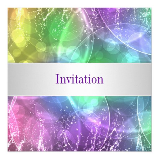 Elegant Rainbow Bubbles 12 Special Birthday Event Custom Invites