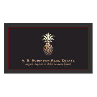 Elegant Real Estate Agency Pineapple Logo Business Card Templates