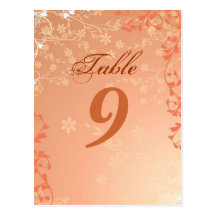 Elegant Reception Dinner Number Cards Postcards