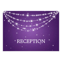 Elegant Reception Sparkling Chain Purple Custom Announcement
