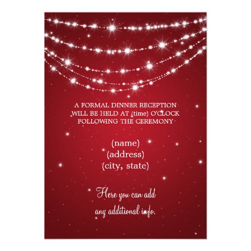 Elegant Reception Sparkling Chain Red Invitations