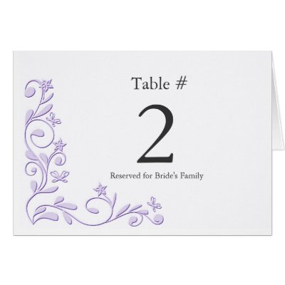 Elegant Reception Table Number Greeting Card