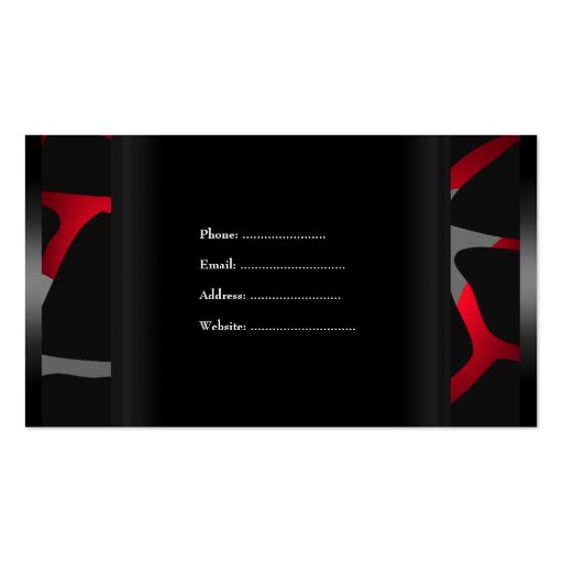 Elegant Red Abstract Black Business Card Company (back side)