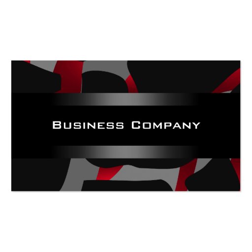 Elegant Red Abstract Black Business Card Company