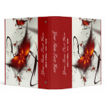Elegant Red Abstract Floral Vinyl Binder