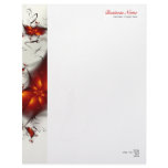 Elegant Red Abstract Floral Letterhead