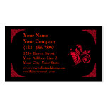 Elegant Red and Black Scrollwork Template Business Card