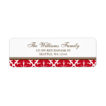 Elegant Red and Brown Damask Address Labels
