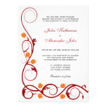 Elegant Red and Orange Swirls Wedding Invitation