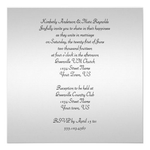 Elegant Red and Silver Wedding Invitation