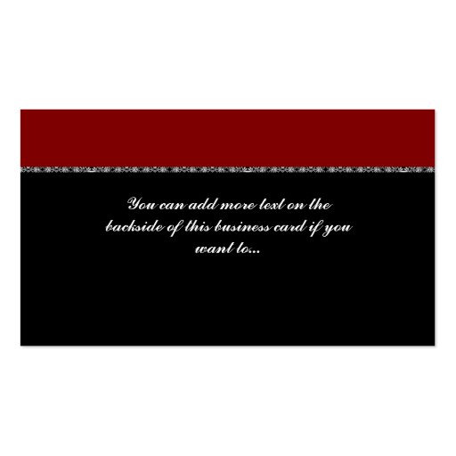 Elegant Red & Black Business Cards (back side)