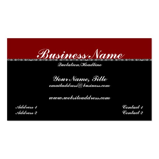 Elegant Red & Black Business Cards