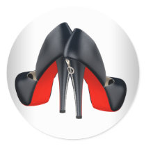 Elegant Red Black High Heel Shoe Stickers stickers